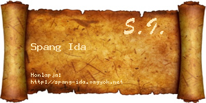 Spang Ida névjegykártya